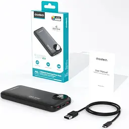Павербанк Choetech Black 10 000 mAh / 22.5 Вт (M15-B791-ACBK-NG) - мініатюра 4