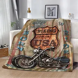 Плед плюшевий подарунковий 3D BORN to RIDE 160х200 см