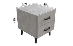 Тумба Віва 2 на конусних ніжках Ferrum-decor 41x35x40 Чорний метал ДСП Бетон 16 мм (FRD-106809) - мініатюра 4