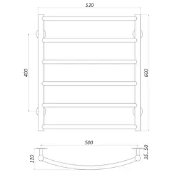 Рушникосушарка UNIO LD W 600-500-6 Драбинка Дуга (20653) - мініатюра 4