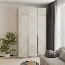 Шафа 3-дверна з антресоллю MebelStar Оскар ДСП BL-B, додаткова штанга 150x52x260 см Бетон (MBS-4941)