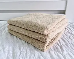 Набір турецьких махрових однотонних рушників Zeron 3 штуки 70х140 Beige щільність 450 г/м2 - мініатюра 2