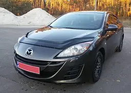 Дефлектор капоту мухобійка для Mazda 3 2009-2013 седан хетчбек Євро Кріплення (Vip Tuning) MZD09 - мініатюра 2