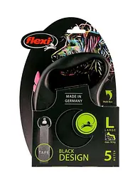 Повідець-рулетка Flexi Black Design L для собак середніх і великих порід стрічка 5 м до 50 кг - мініатюра 2
