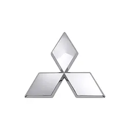 Емблема Mitsubishi 100х88 мм Хром Пластик на скотчі (Завод)