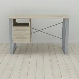 Письмовий стіл із ящиками Ferrum-decor Оскар 750x1400x600 метал Сірий ДСП Дуб Сонома 16 мм (FRD-103251)