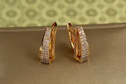 Сережки Xuping Jewelry Призма 1,8 см золотисті