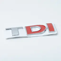 Емблема напис TDI червоний метал скотч 3М 82 x 26 мм Польща - мініатюра 2