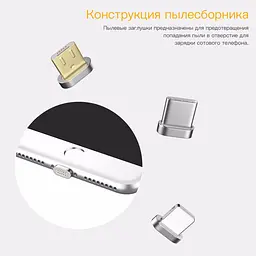 Магнітний кабель Pzoz без наконечника 2 м Чорний (3284969782) - мініатюра 6