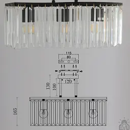 Люстра на 3 лампи ROSYNKA L 3xE27 450x295 мм Чорна ESLLSE - мініатюра 9