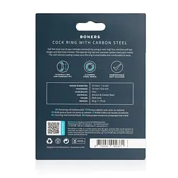 Ерекційне кільце Boners Cock Ring With Carbon Steel сірий - мініатюра 4