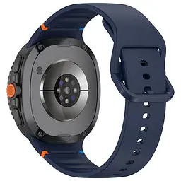 Силіконовий ремінець на смарт годинник Samsung Galaxy Watch 8 40mm/8 Classic 46mm/8 44mm, Silicone, dark blue, зі зручною застібкою, на фітнес браслет, ArmorStandart (ARM86870) - мініатюра 2