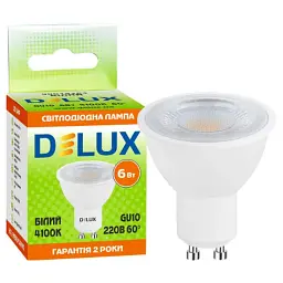 Лампочка Delux 6Вт 4100K 220В GU10 (90019263) - мініатюра 3