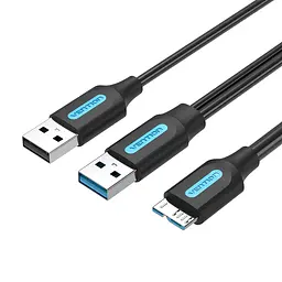 Y-подібний кабель Vention CQPBD USB 3.0 USB-A - Micro-B 0,5 м чорний (CQPBD)