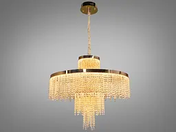 Люстра кришталева Diasha 376-800GD золото LED 165Вт багатоярусна підвісна - мініатюра 2