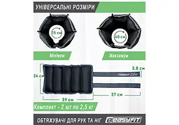 Обтяжувачі EasyFit 2 х 2.5 кг для ніг та рук (EF-WHT-2.5) - мініатюра 2