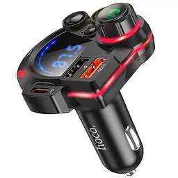 АЗП FM модулятор Hoco DFM01 Legend 20W+QC3.0 (2USB-A/1C) Black - мініатюра 4