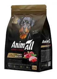 AnimAll сухий корм для собак великих порід зі свіжою індичкою та ягням, 2,5 кг