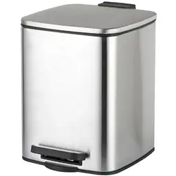 Відро для сміття Zerix Kubix-TC0106 SS Color з плавним закриттям квадратне 6 л нержавійка (ZX5889) 
