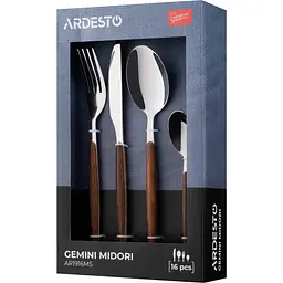 Набір столових приборів Ardesto Gemini Midori коричневий 16 шт. (AR1916MS) - мініатюра 6
