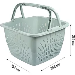 Великий кошик з ручками Stars Plast сірий 22 л (94335/сір) - мініатюра 3
