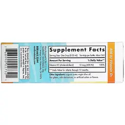 Вітамін D3 Nordic Naturals для дітей 400 МЕ 11 мл - мініатюра 3