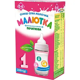 Набір: суміш суха молочна Малютка початкова 1.05 кг (3 шт. x 350 г) + дитяча вода Малиш 5 л - мініатюра 2