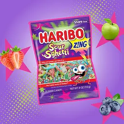 Жувальні цукерки Haribo Gummi Candy Z! NG Sour S'Ghetti 113г - мініатюра 4