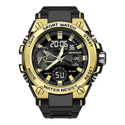 Чоловічий наручний годинник 3311 Black-Gold Sanda acs0030939