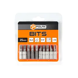 Біта сталева Polax 25 мм SL5 1/4" ,10 шт (51-069) - мініатюра 2