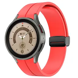 Ремінець для Samsung Galaxy Watch 6 40mm 6 44mm - червоний ширина кріплення 20мм силікон Watchbands Cls-black (W34-3W432432) - мініатюра 2