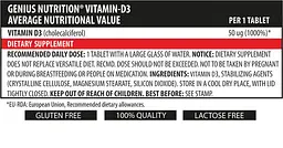 Вітамін Genius Nutrition Vitamin D3 90 таблеток - мініатюра 2