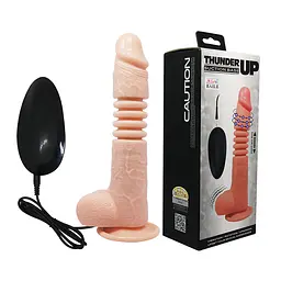 Вібратор Lybaile Thunder Up Suction Base Vibrating Dildo Flesh Реалістичний, 22 см тілесний - мініатюра 9