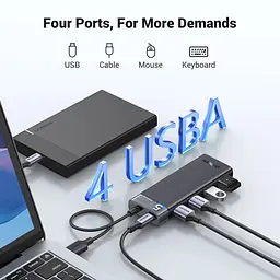 Хаб USB 3.0 -> 4хUSB-A 3.2 Gen1 10Gbps Black CM219 Ugreen - мініатюра 4