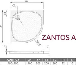 Душовий піддон Radaway Zantos A 90 x 90 M3ZNA9090-06 - мініатюра 3