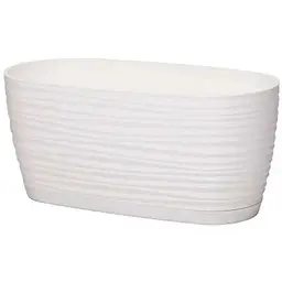 Горщик для квітів Form-Plastic Sahara mini-овал-31 з підставкою 4.2 л білий (3130-011)