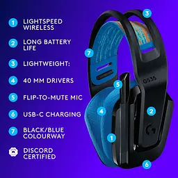 Навушники Logitech G535 Lightspeed Wireless Console Black (939-002219) - мініатюра 6