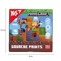 Фарби гуашеві Yes Minecraft 16 кольорів 20 мл (230408) - мініатюра 6