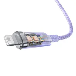 Кабель Baseus Explorer Series Fast Charging Cable with Smart Temperature Control Cable USB to Lightning 2.4A 1m CATS010005 Purple - мініатюра 3