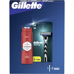 Подарунковий набір для чоловіків: бритва Gillette Mach3 + змінні катриджі для гоління 2 шт. + гель для душу Old Spice 3 в 1 WhiteWater 250 мл - мініатюра 3