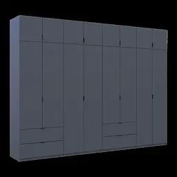 Розпашна Шафа для одягу Doros Лукас Графіт 4+4 ДСП 320х50х240 (42005129) - мініатюра 6