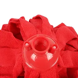 Змінна насадка для швабри Eco Fabric моп зі смужок мікрофібри 160 г червона (EF-0160-MR) - мініатюра 2