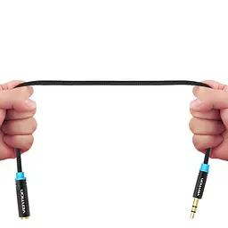 Кабель Vention 3.5мм/3.5мм M/F 0.5м Black VAB-B06-B050-M - мініатюра 3