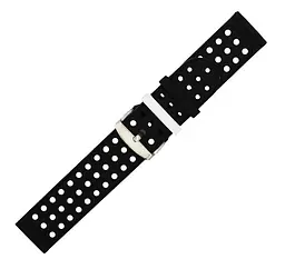 Подвійний ремінець Primo з перфорацією для годинника Samsung Galaxy Watch 42 мм (SM-R810) Black White - мініатюра 5
