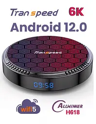 Transpeed H618 4/64Gb, Смарт ТВ приставка медіаплеєр 8K HDR Android SmartTV Box, налаштування Android TV у подарунок, YouTube та фільми без реклами - мініатюра 2