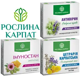 Програма при застуді, ГРЗ, ГРВІ, Антивірин, Цетрарія Карпатська, Імуностан, "Рослина Карпат" - мініатюра 2