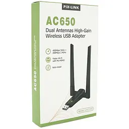 Бездротовий мережний адаптер Voltronic Wi-Fi-USB LV-UAC23D, RTL8811CU, з подвійною антеною, 802.11 a/с, 600Mbps, Box - мініатюра 5