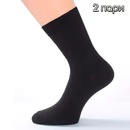 Термоноски чоловічі чорного кольору, теплі махрові шкарпетки 2 пари, розмір 40–46 - мініатюра 2