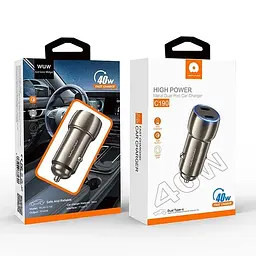 Автомобільний зарядний пристрій WUW-C190 PD 20W +PD 20W чорний - мініатюра 2
