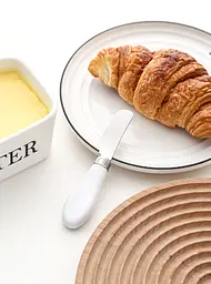 Маслянка керамічна біла з бамбуковою кришкою та ножем Butter 600 мл - мініатюра 9
